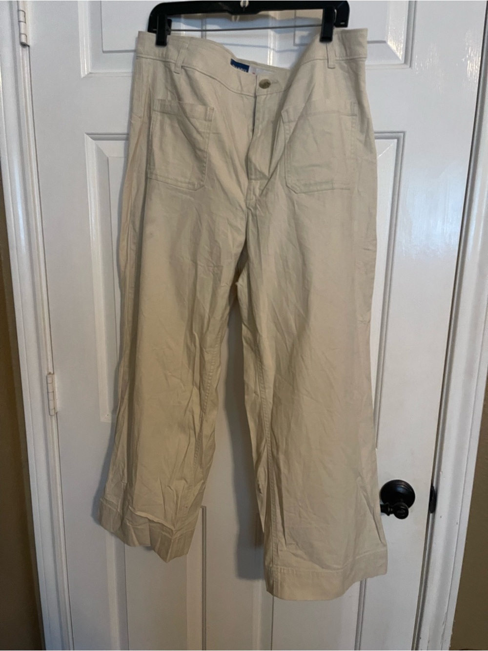 Old Navy Cream High Rise Wide Leg Pants